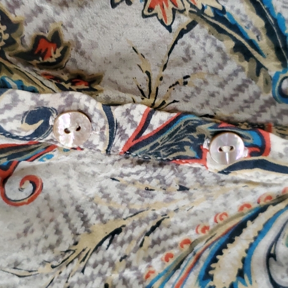 Sundance Floral Paisley Silk Sheer Button Down Blouse Top Size XS - Picture 4 of 8